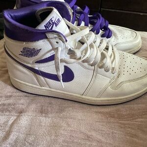 Nike Air White and Purple Sneakers